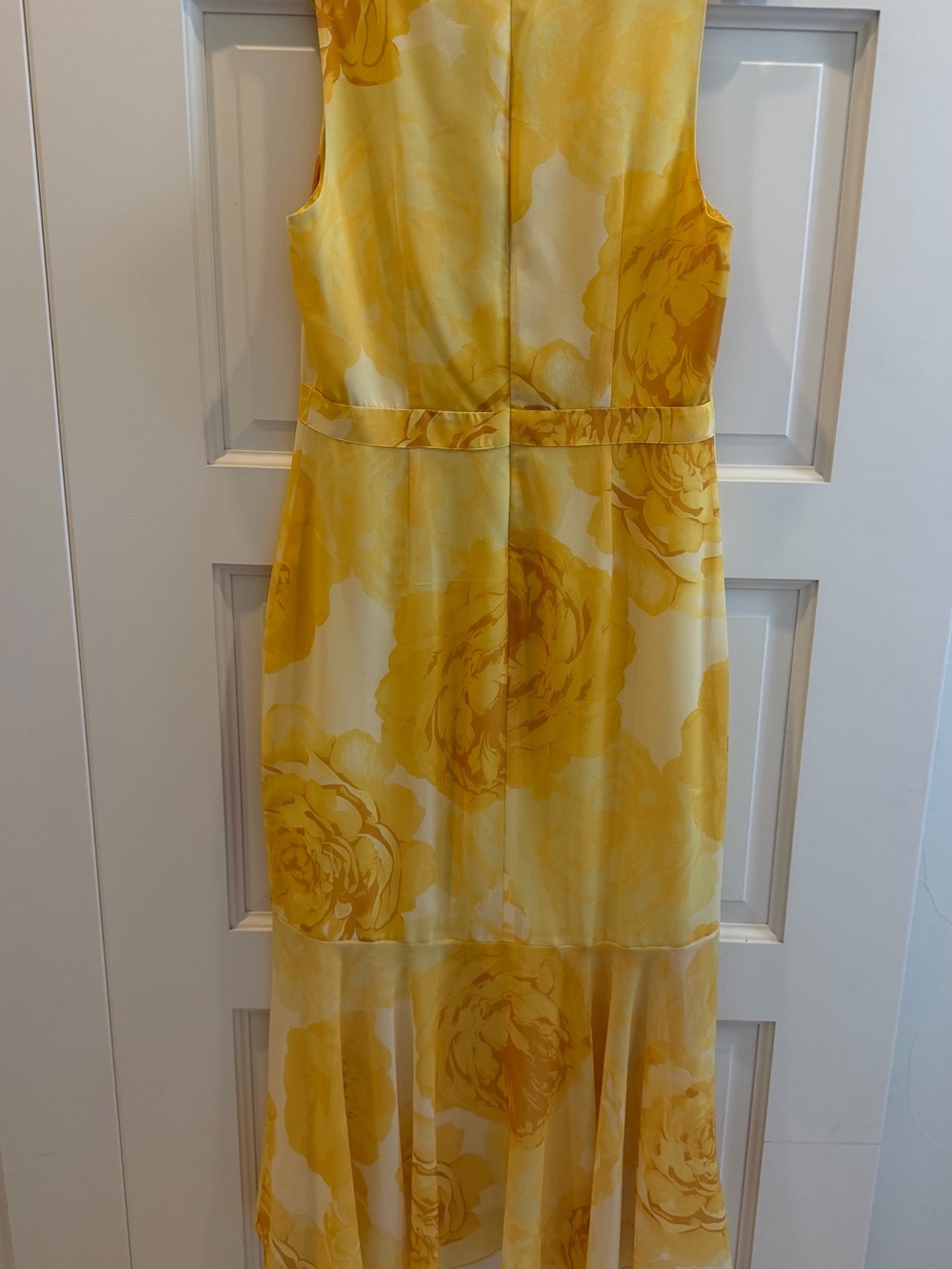 Milly Yellow Floral High-Low Ruffle Maxi Dress - Picture 7 of 8